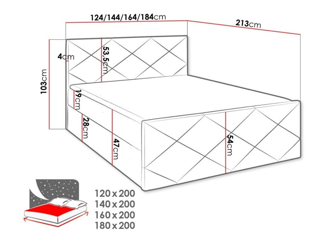 Boxspring krevet Baltimore 155 (Muna 08)