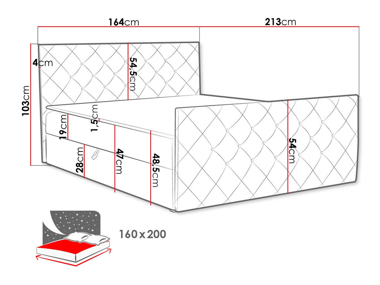Boxspring krevet Baltimore 158 (Amor Velvet 4303)