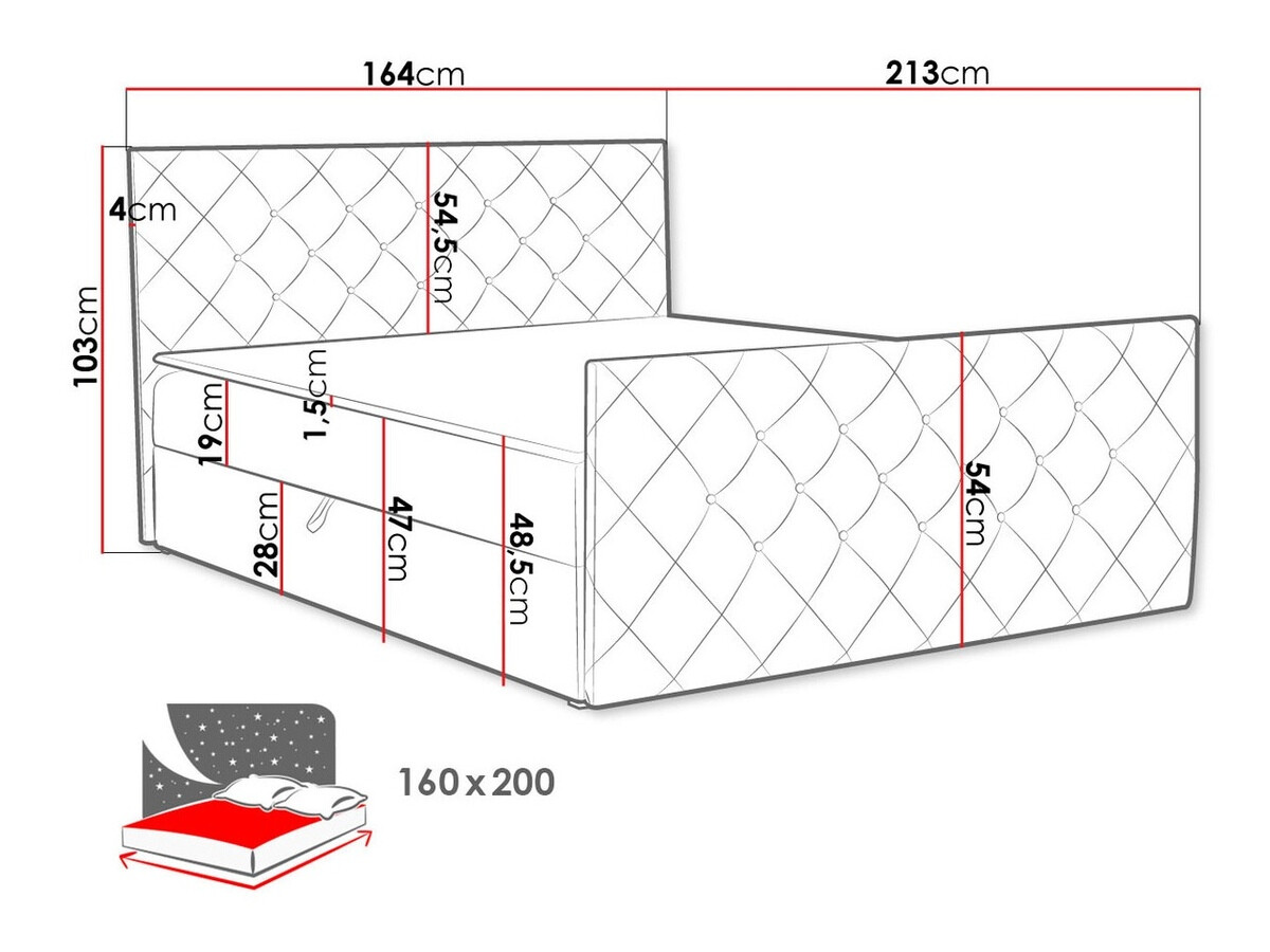 Boxspring krevet Baltimore 158 (Amor Velvet 4306)