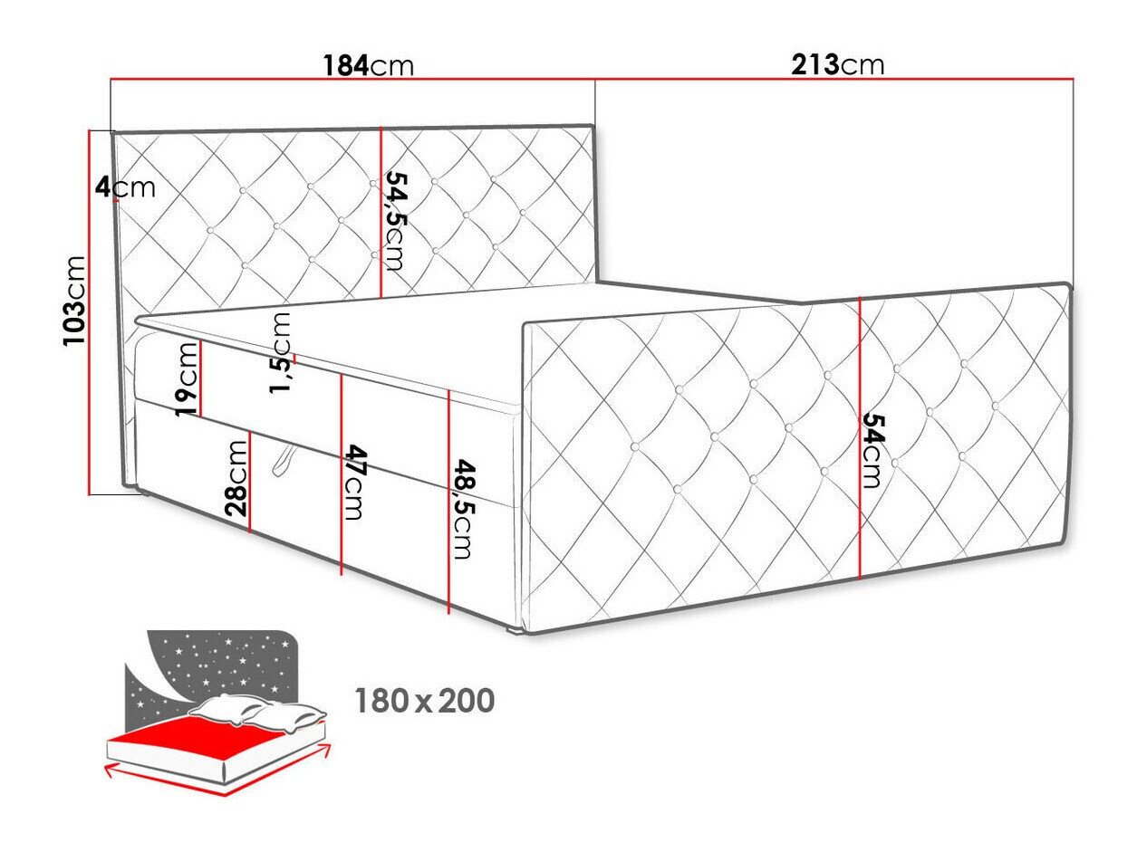 Boxspring krevet Baltimore 158 (Magic Velvet 2260)