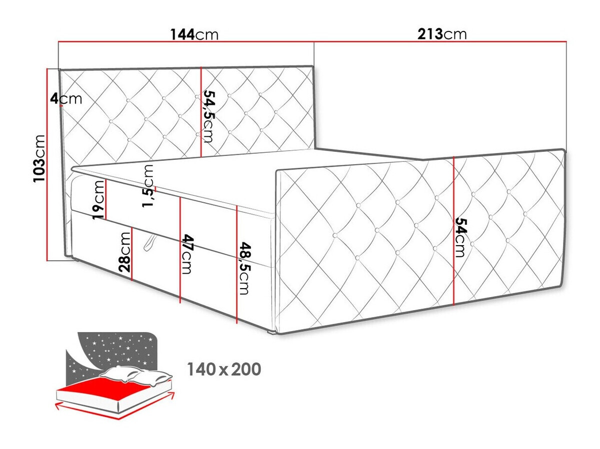 Boxspring krevet Carmen (Amor Velvet 4303)