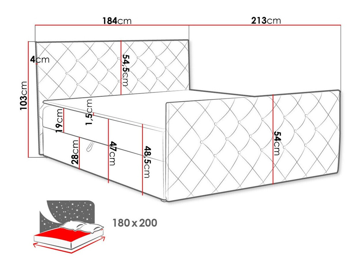 Boxspring krevet Carmen (Amor Velvet 4306)