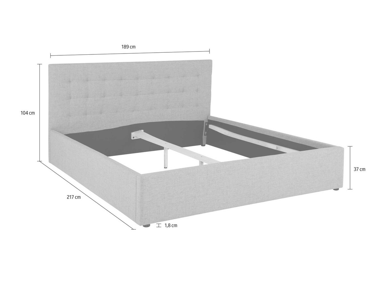 Krevet Denton 430 (Sivo)