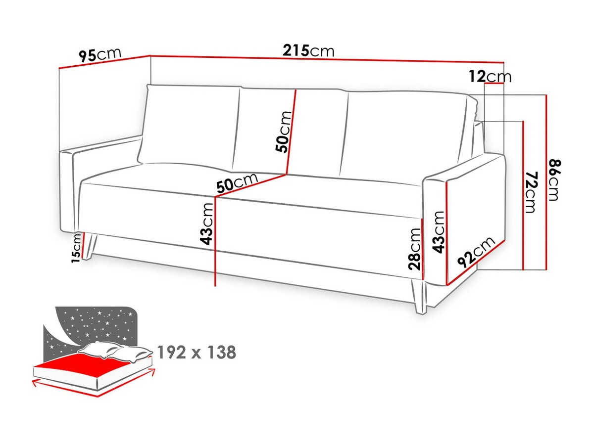 Sofa na razvlačenje Delbene 101 (Moric 03)