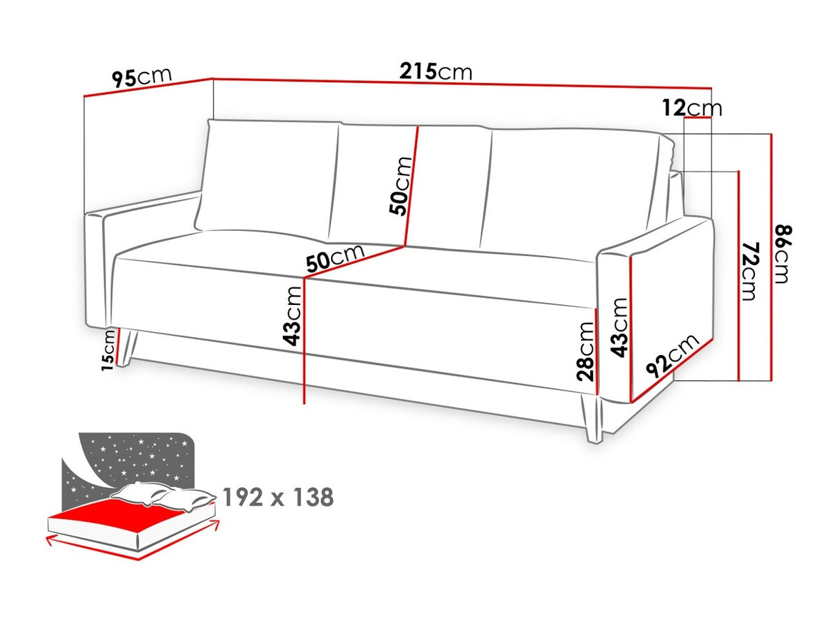Sofa na razvlačenje Etrmoru 135