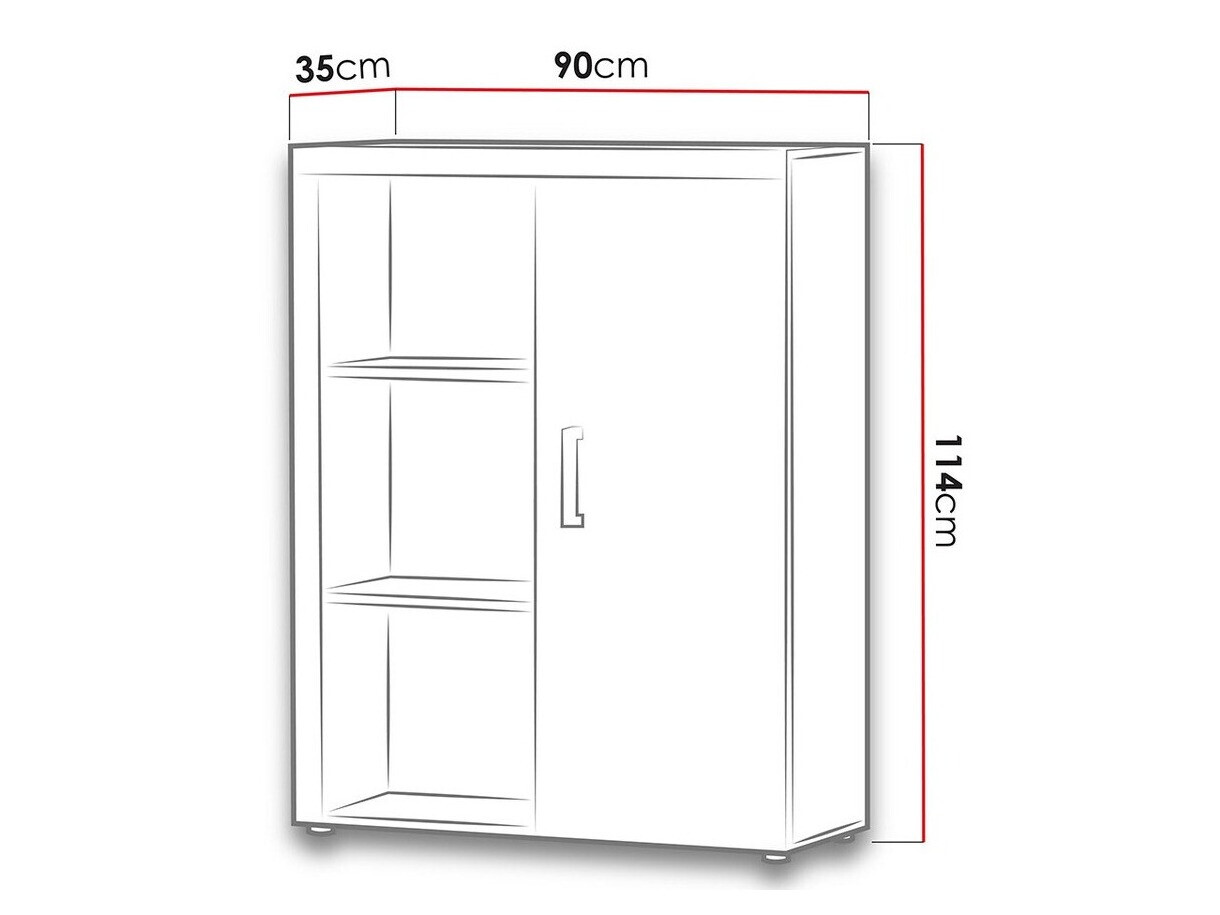 Ormarić Odebeli 102 (Belo + Crna visoki sjaj)