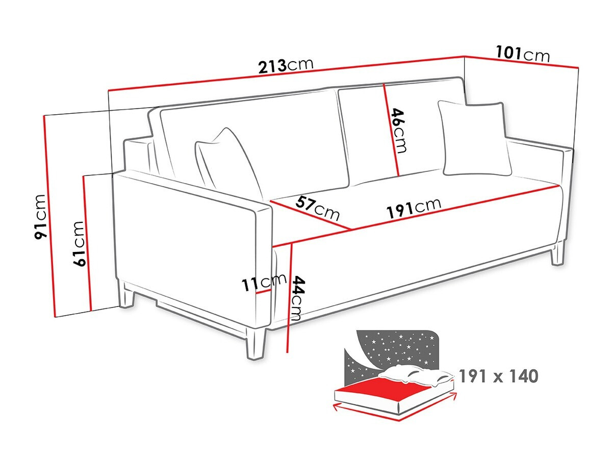 Sofa na razvlačenje Kingsport 107 (Malmo 41 + Mura 0105-003-10)