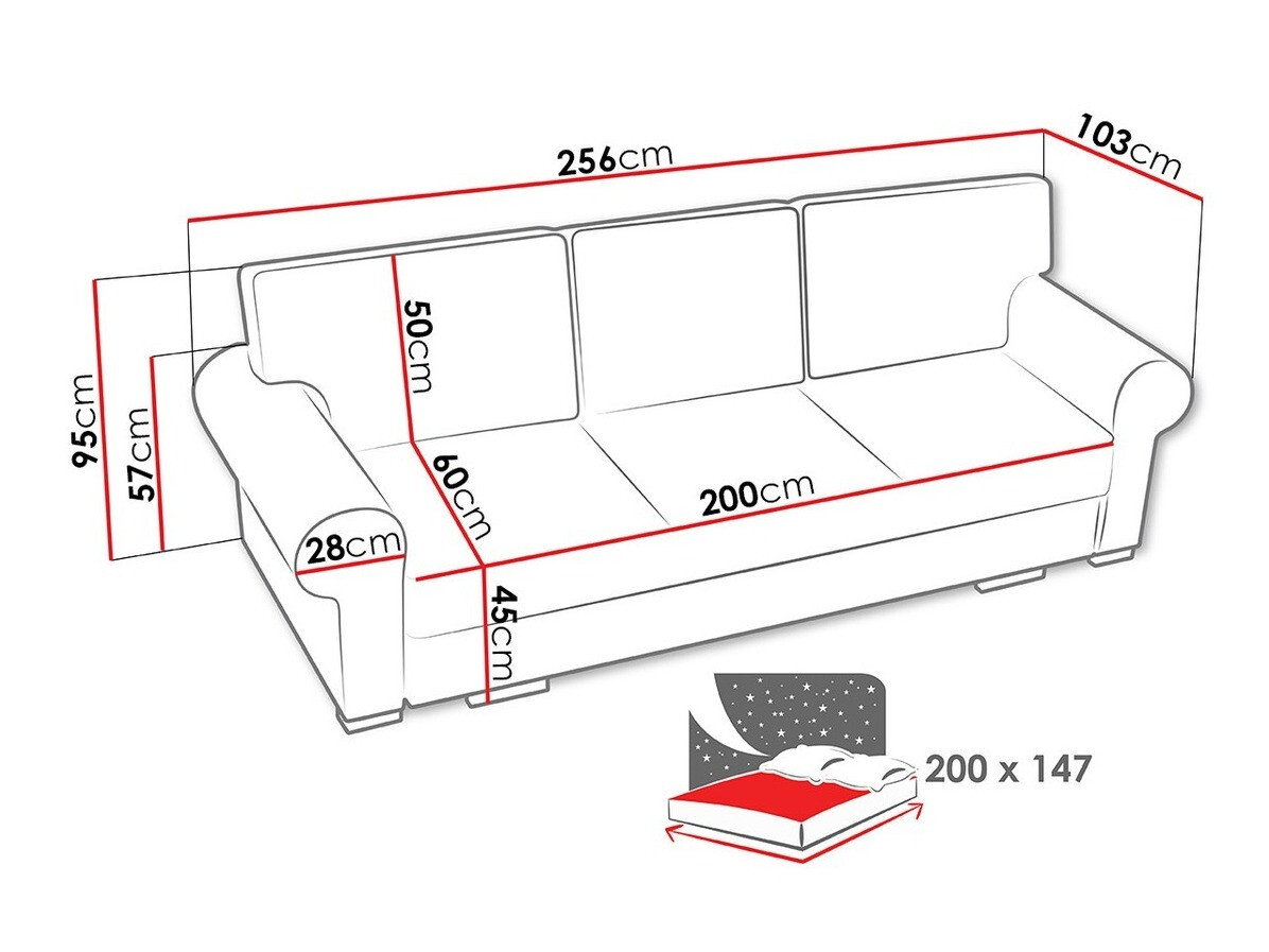Sofa na razvlačenje Kingsport 108