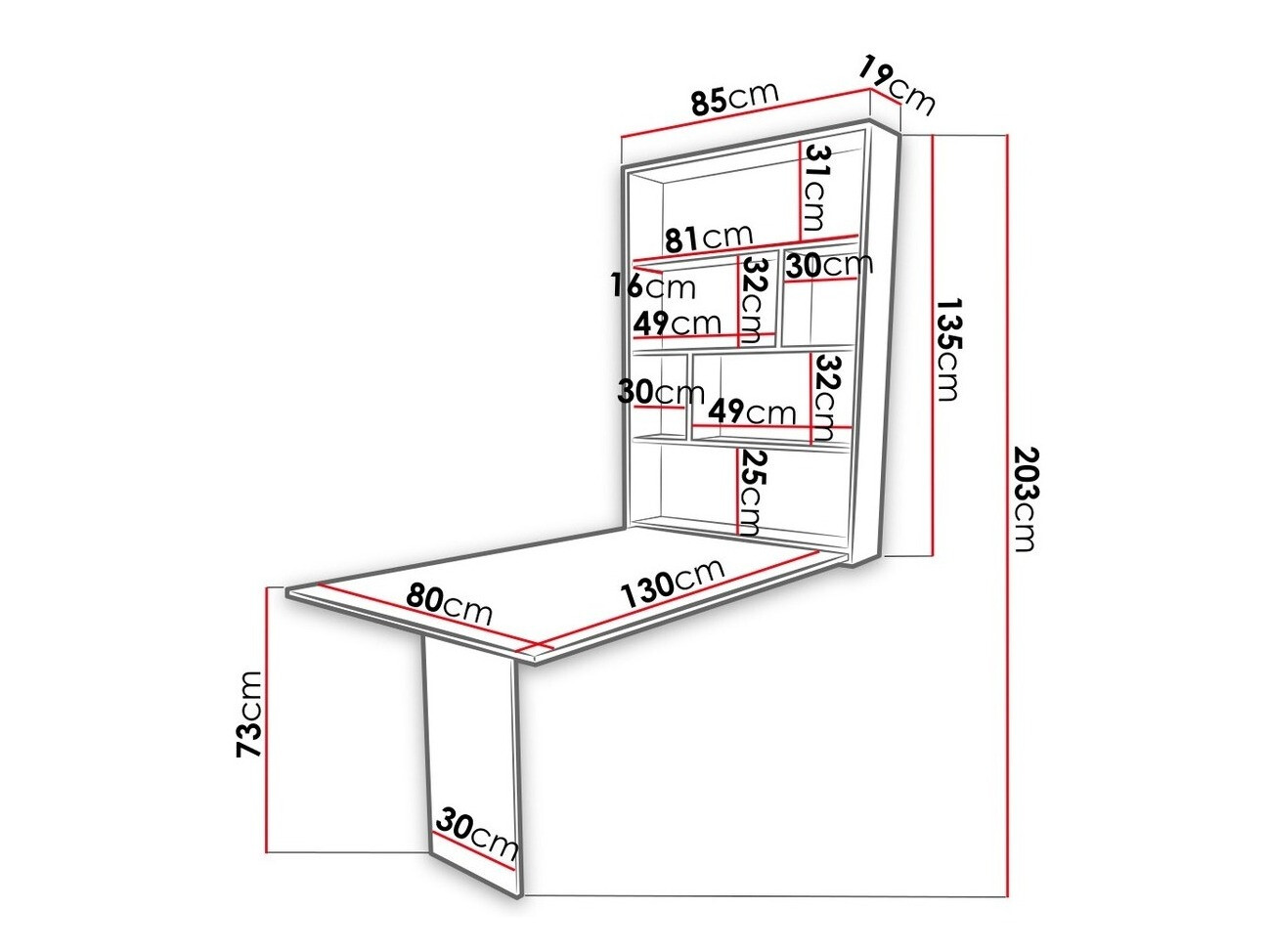 Sklopivi sto Hartford 428 (Belo)