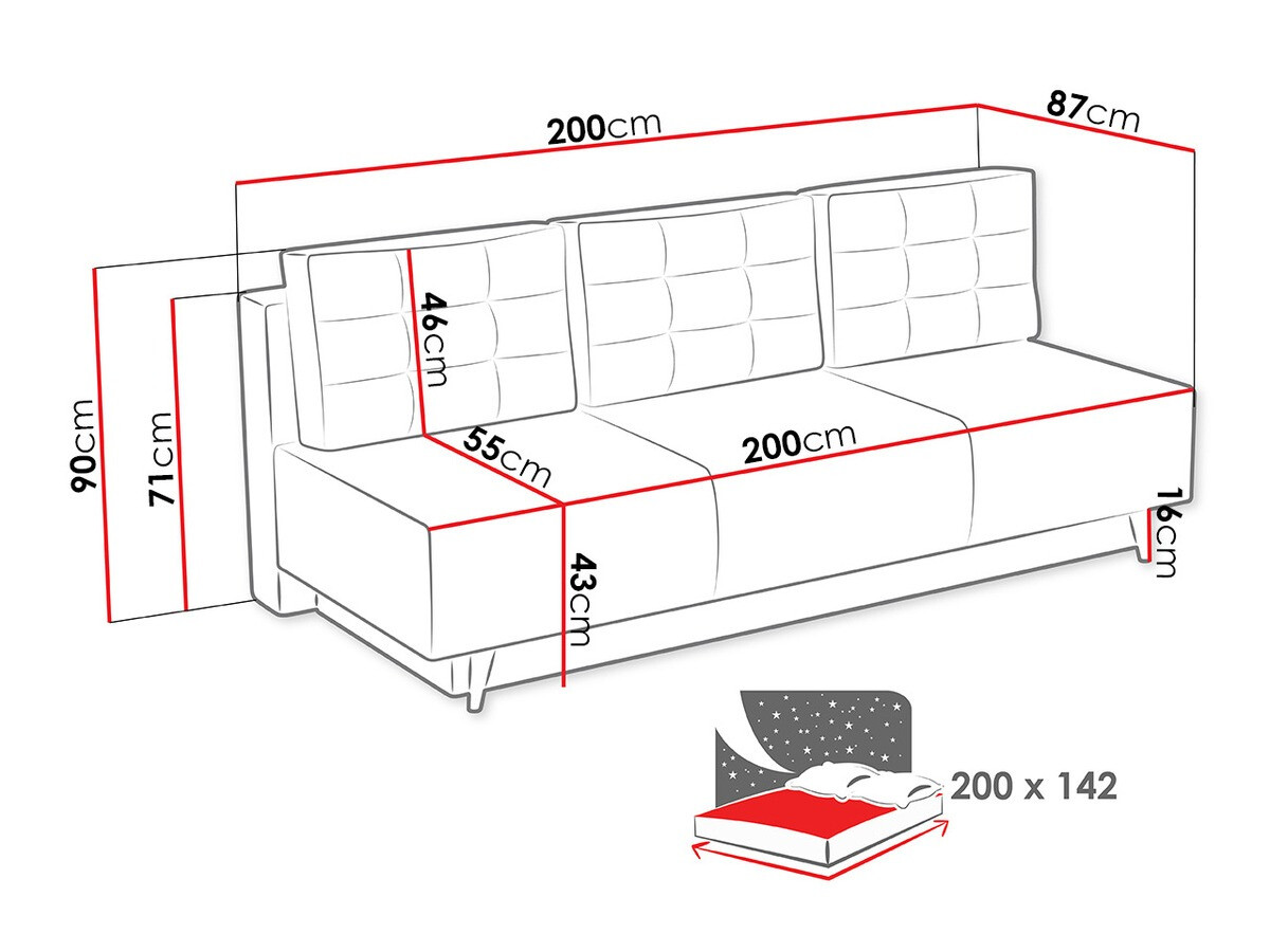 Sofa na razvlačenje Columbus 140