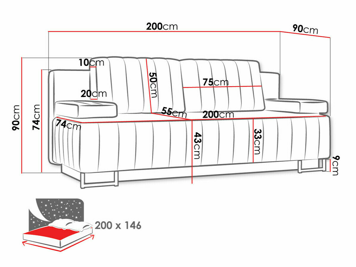 Sofa na razvlačenje Columbus 152 (Lux 34)