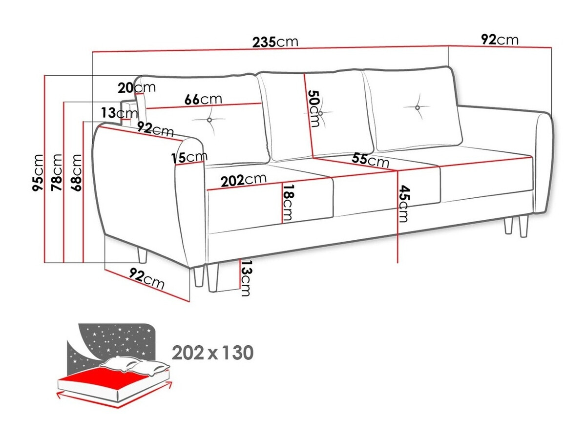 Sofa na razvlačenje Muncie 102 (Magic Velvet 2217)