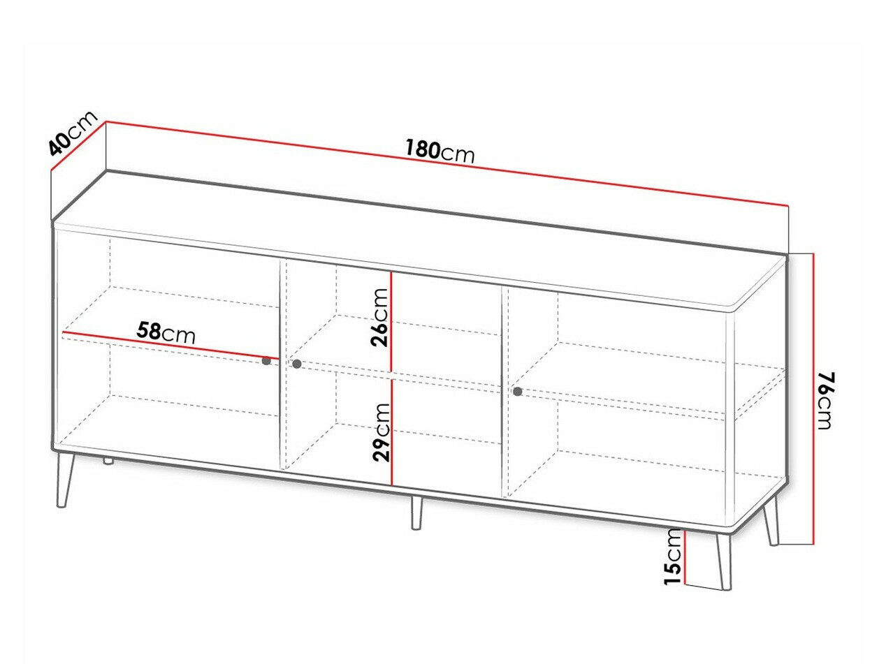 Ormarić Charlotte 154 (Crno + Zlatna)