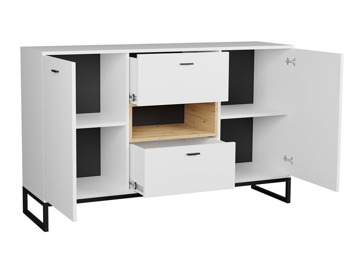 Set za dnevnu sobu Baltesi 114 (Zanatski hrast + Crno)