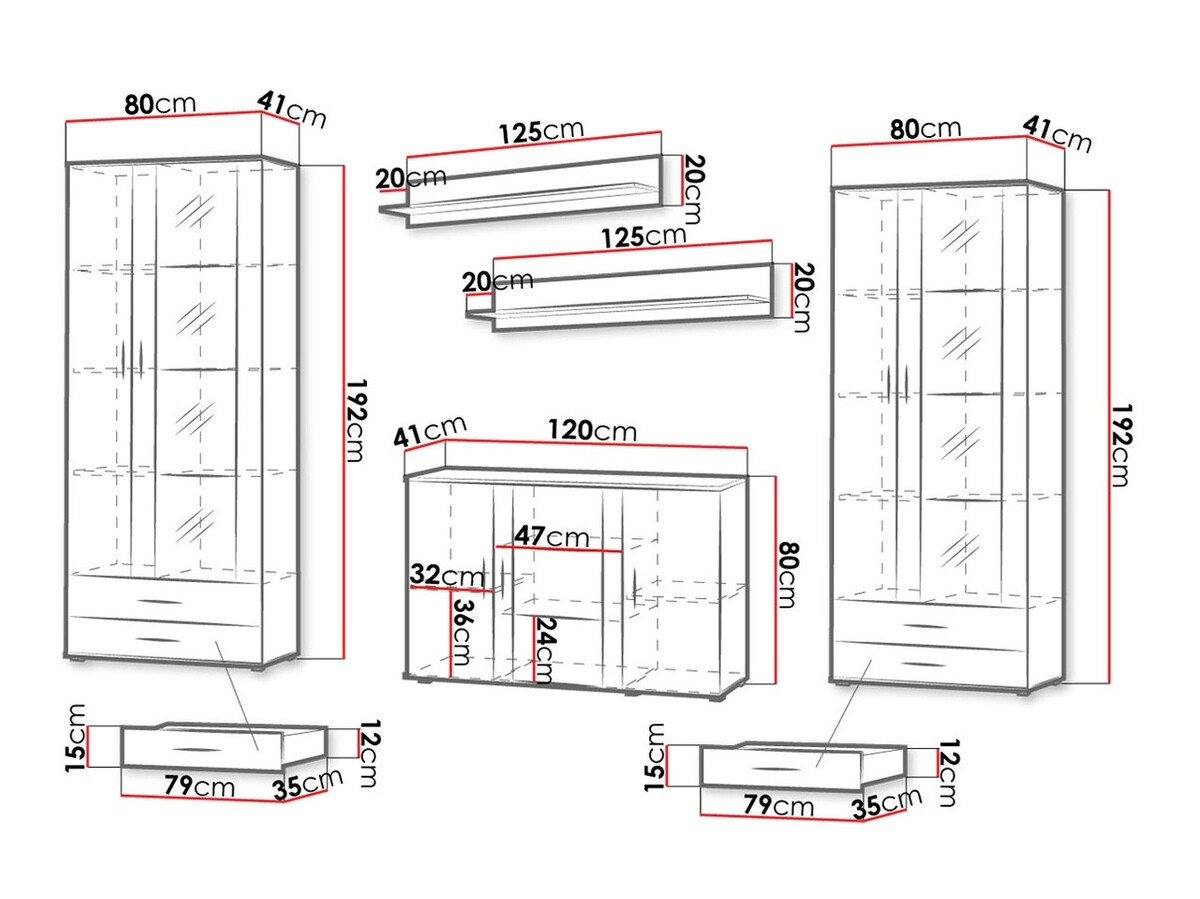 Set za dnevnu sobu Tornola 111 (Храст лефкас + Crno)
