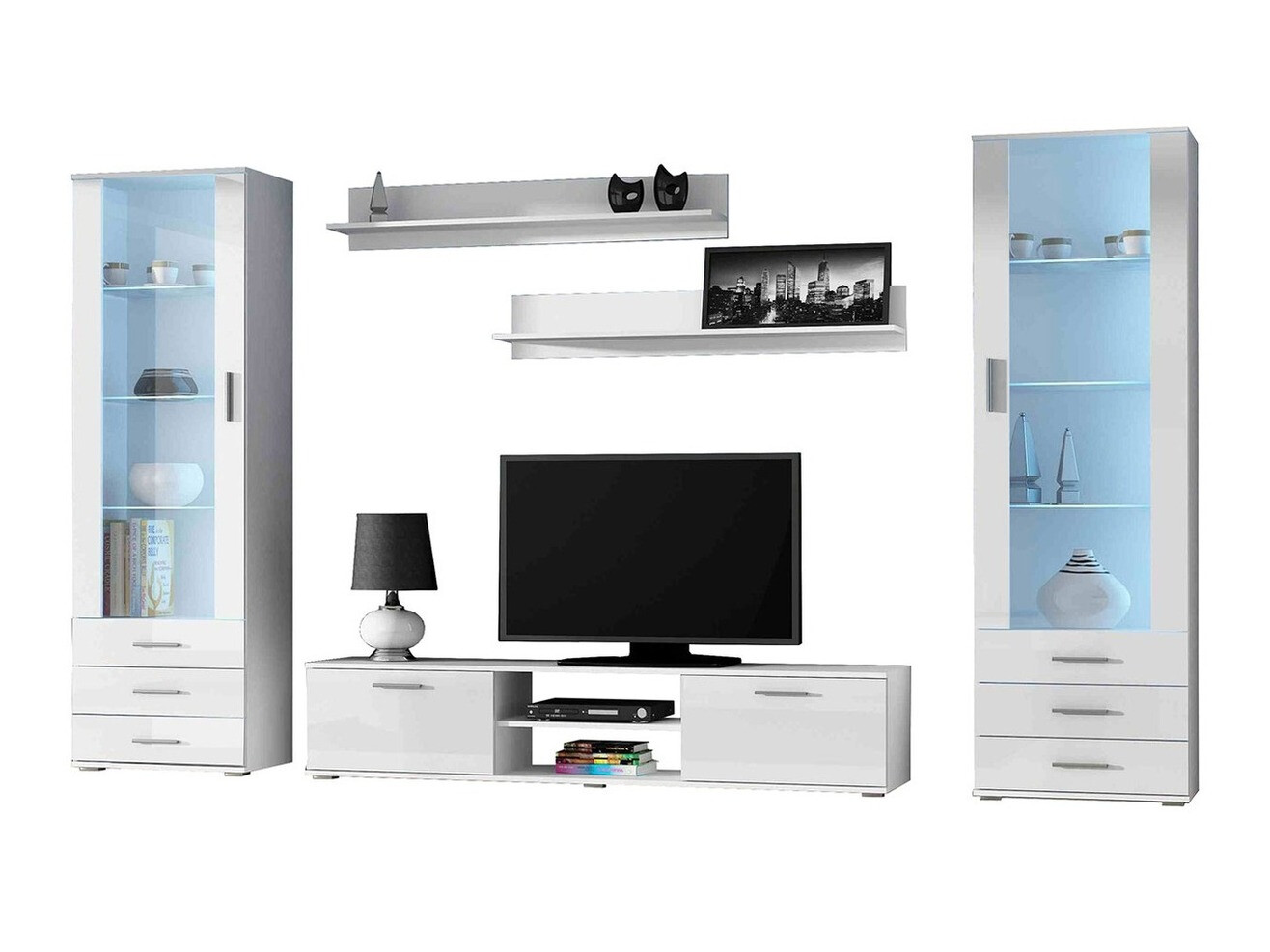 Set za dnevnu sobu Tornola 109 (Belo + Sjajno belo)