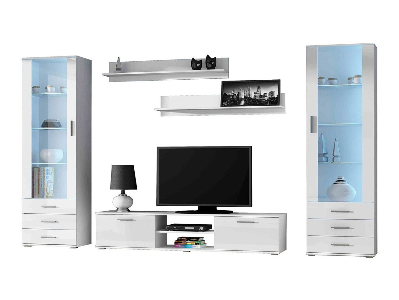 Set za dnevnu sobu Tornola 109 (Belo + Sjajno belo)