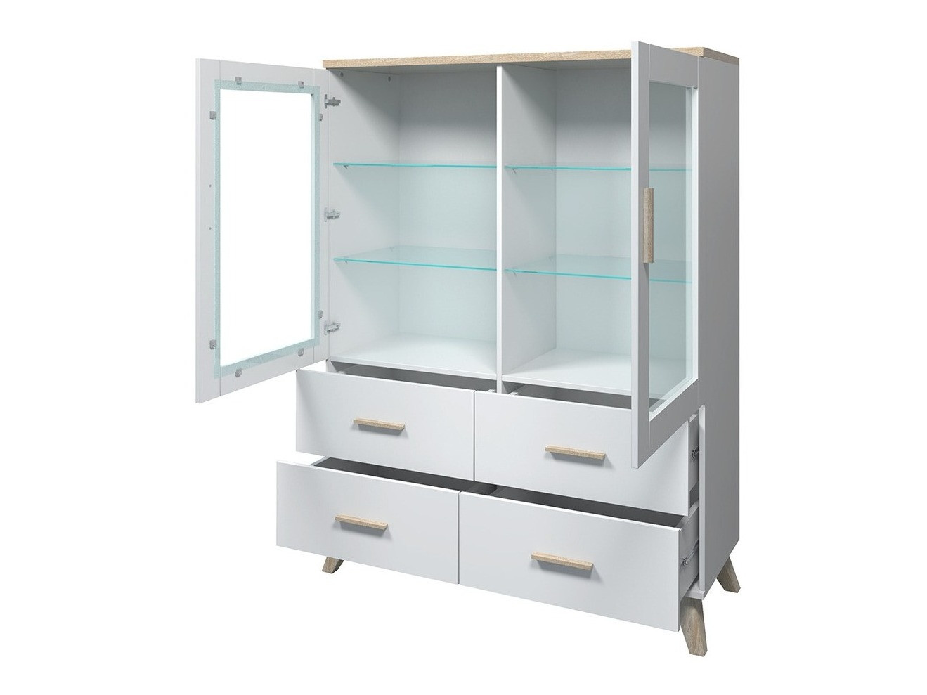 Set za dnevnu sobu Larfloi 112 (Hrast Votan + Crno)