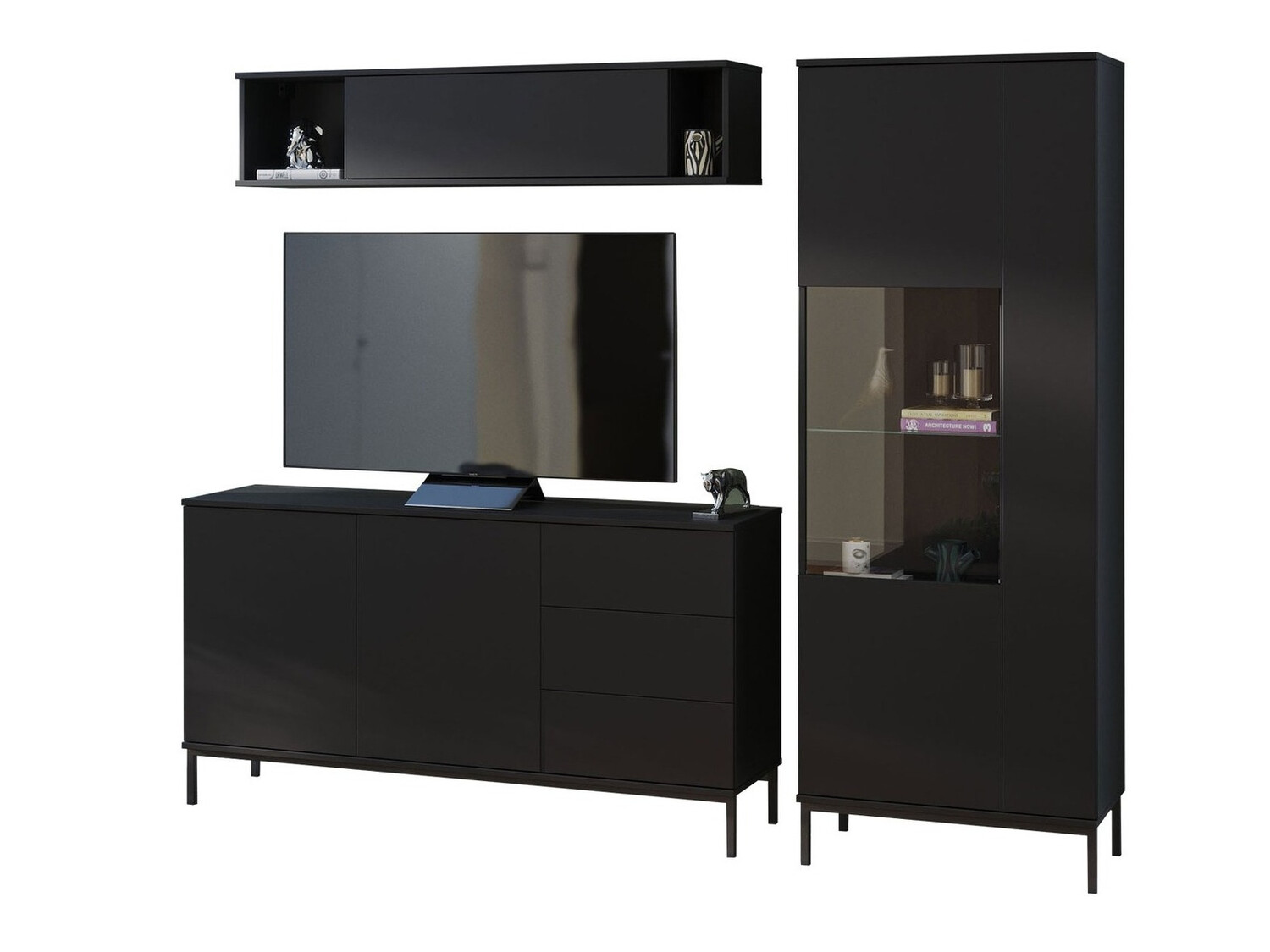 Set za dnevnu sobu Lomsore 110 (Crno)