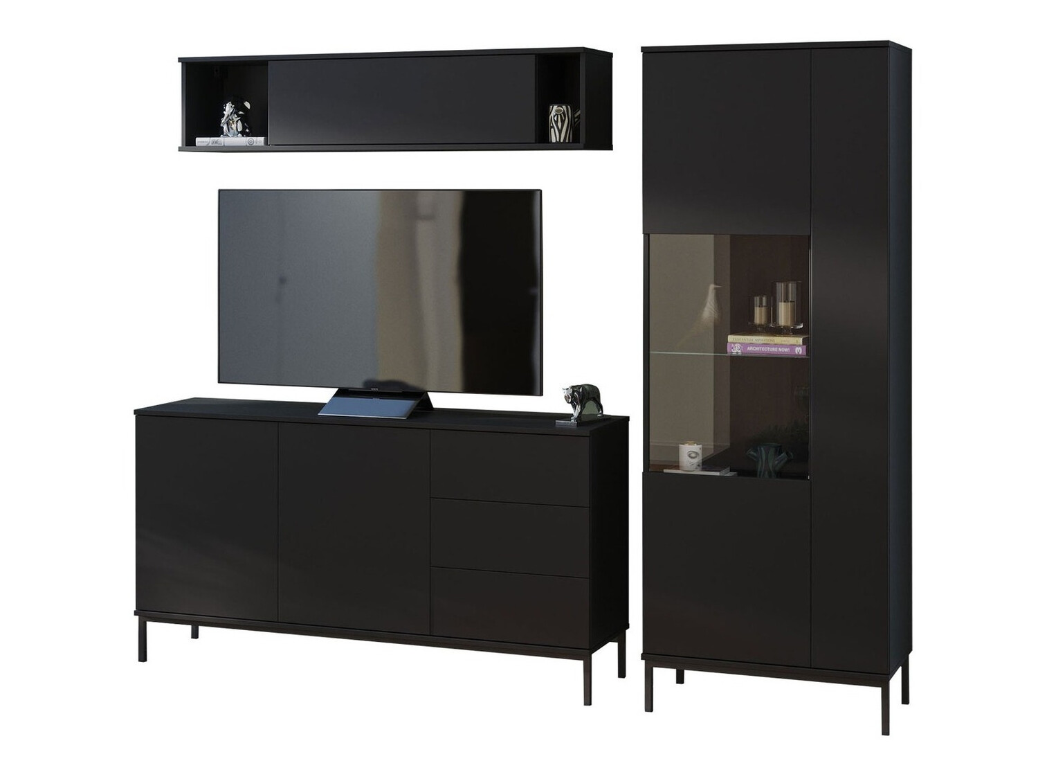 Set za dnevnu sobu Lomsore 110 (Crno)