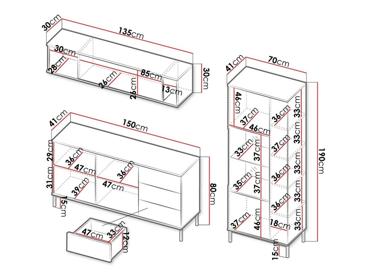 Set za dnevnu sobu Lomsore 110 (Svetlo drvo)