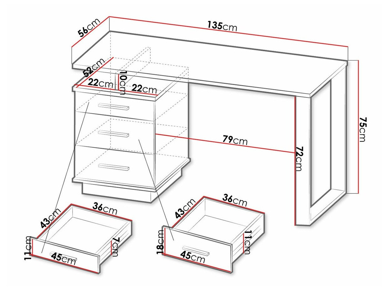 Kancelarijski sto Tenodeu 107