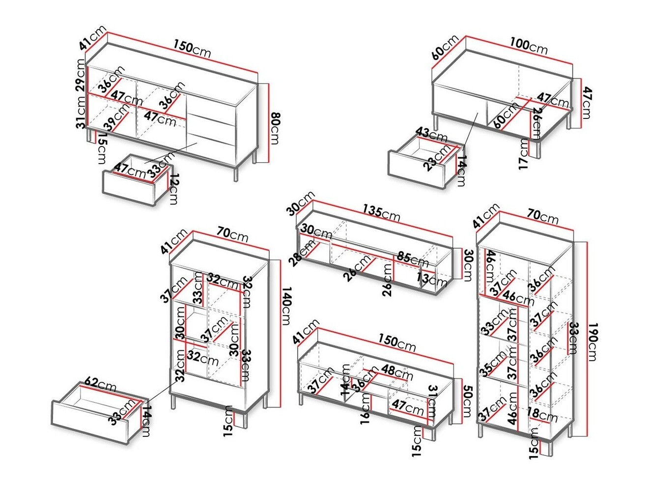 Set za dnevnu sobu Lomsore 107 (Belo)