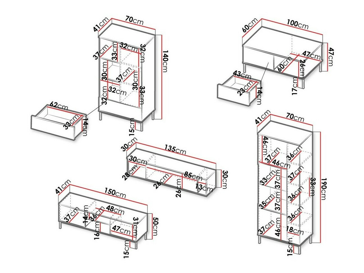 Set za dnevnu sobu Lomsore 108 (Belo)