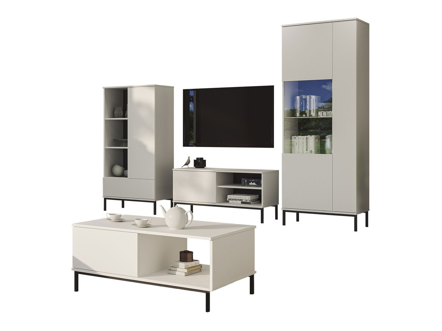 Set za dnevnu sobu Lomsore 109 (Belo)