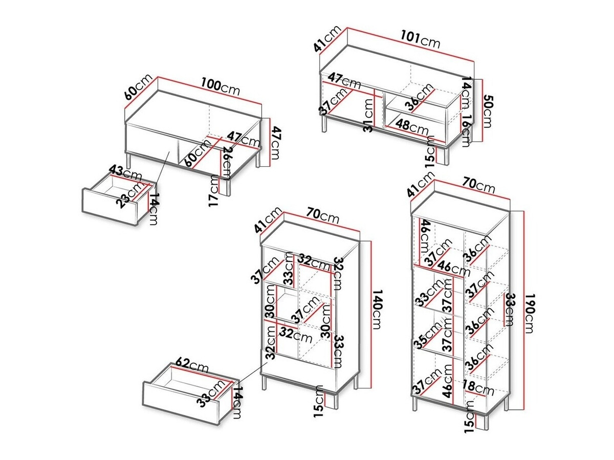 Set za dnevnu sobu Lomsore 109 (Belo)