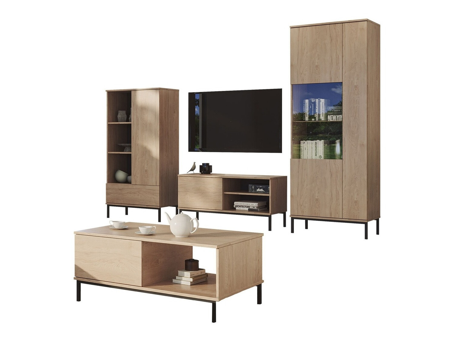 Set za dnevnu sobu Lomsore 109 (Svetlo drvo)