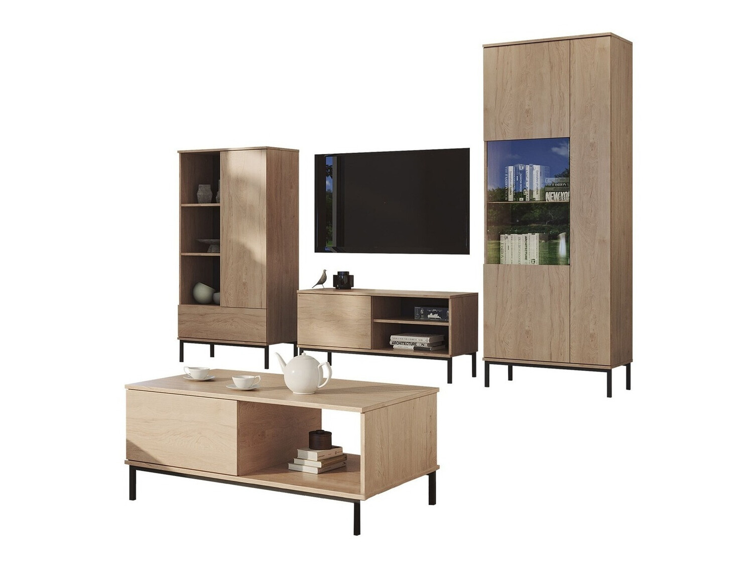 Set za dnevnu sobu Lomsore 109 (Svetlo drvo)