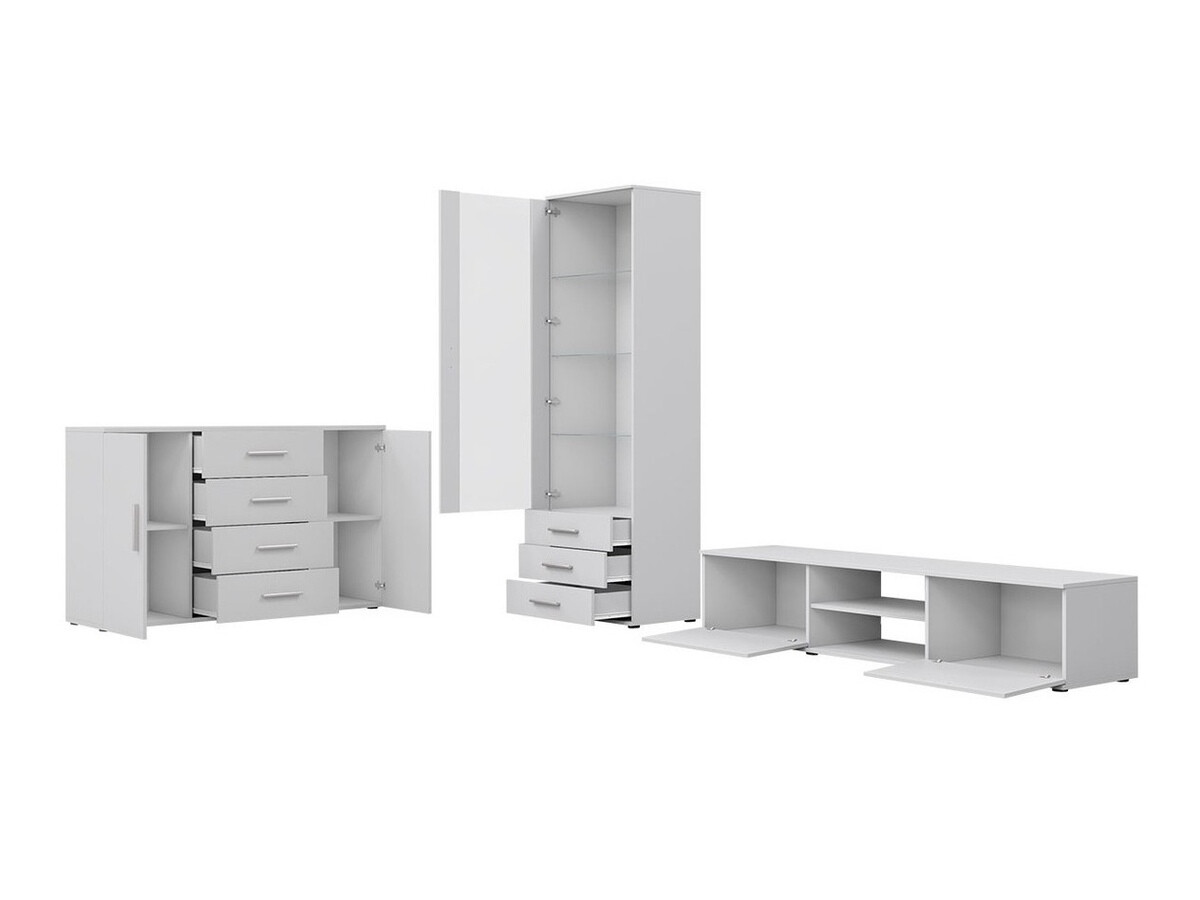 Set za dnevnu sobu Tornola 108 (Crno + Crna visoki sjaj)