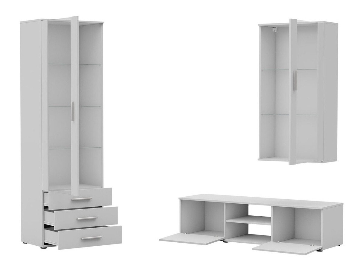 Set za dnevnu sobu Tornola 114 (Crno + Sjajno crna)