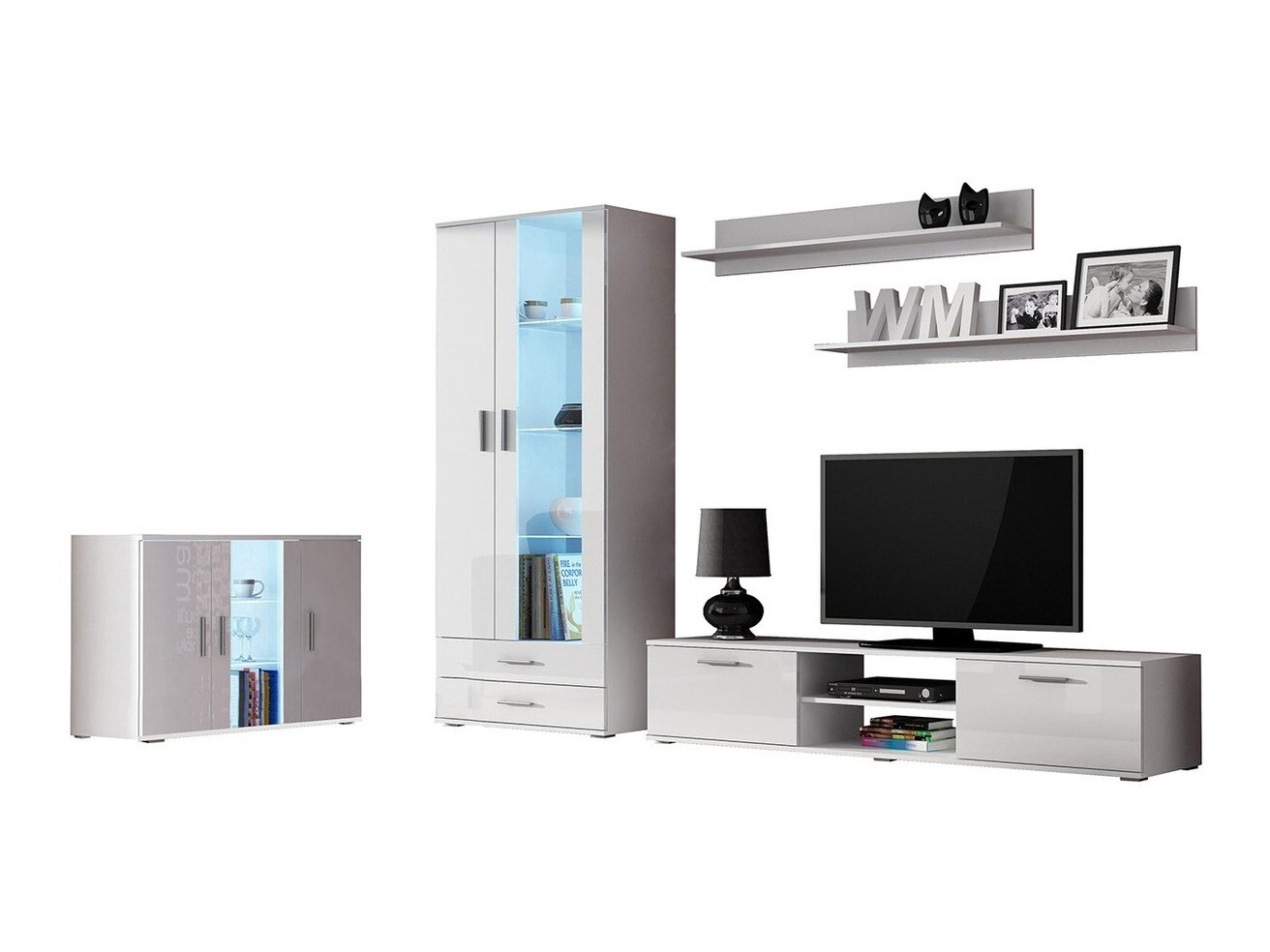 Set za dnevnu sobu Tornola 116 (Belo + Sjajno belo)