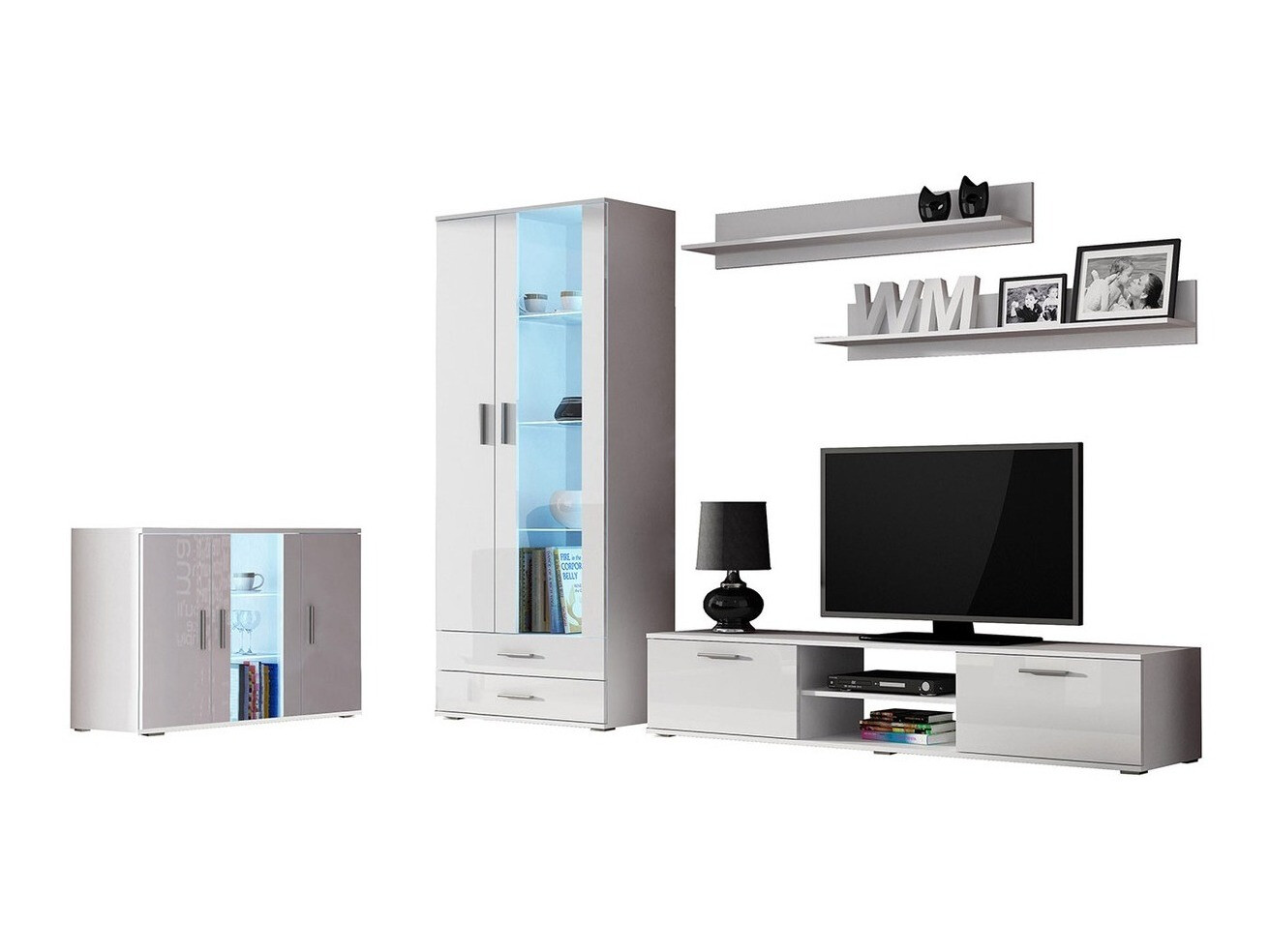 Set za dnevnu sobu Tornola 116 (Belo + Sjajno belo)