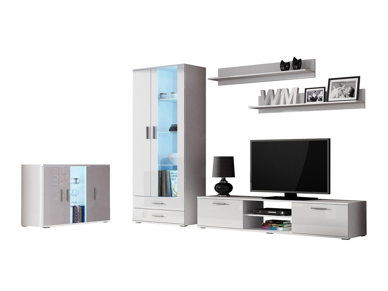 Set za dnevnu sobu Tornola 116 (Belo + Sjajno belo)