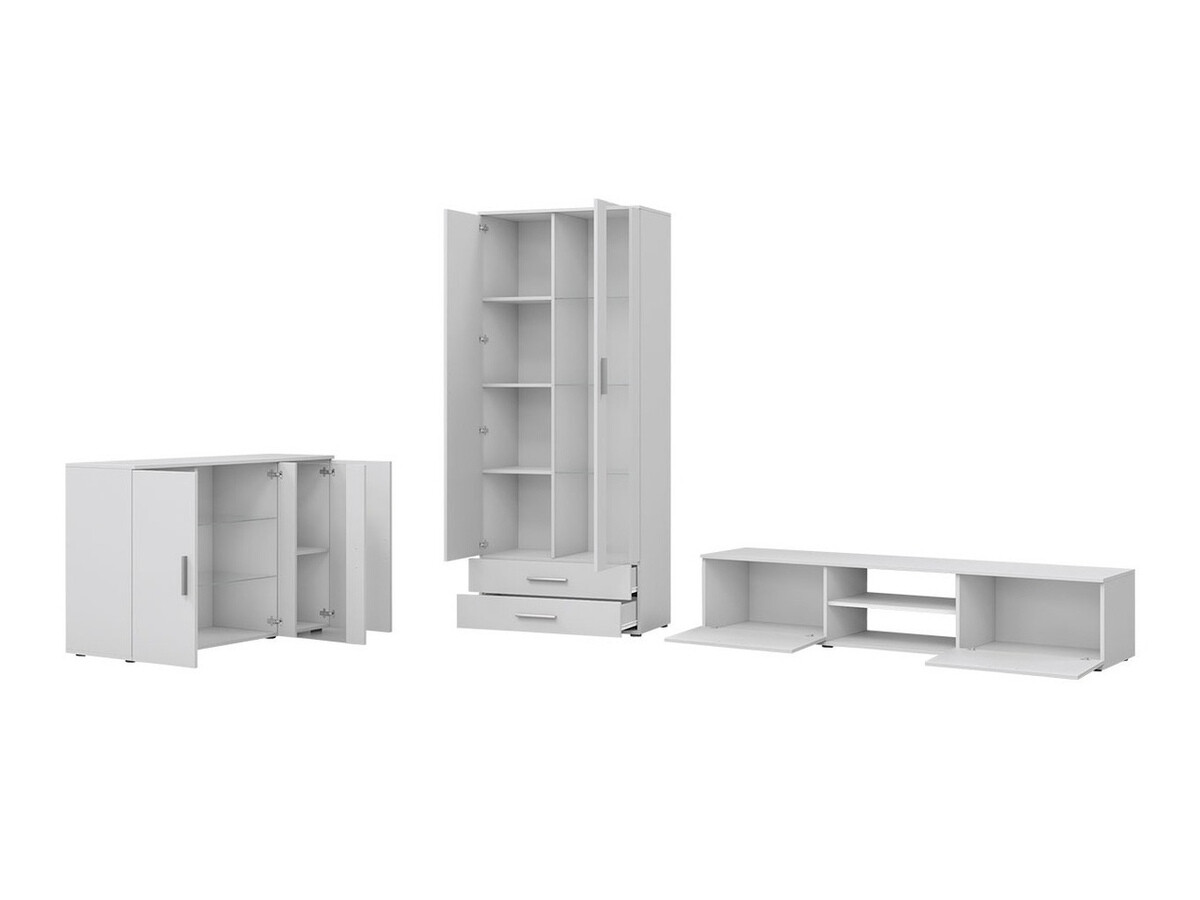 Set za dnevnu sobu Tornola 116 (Crno + Sjajno crna)