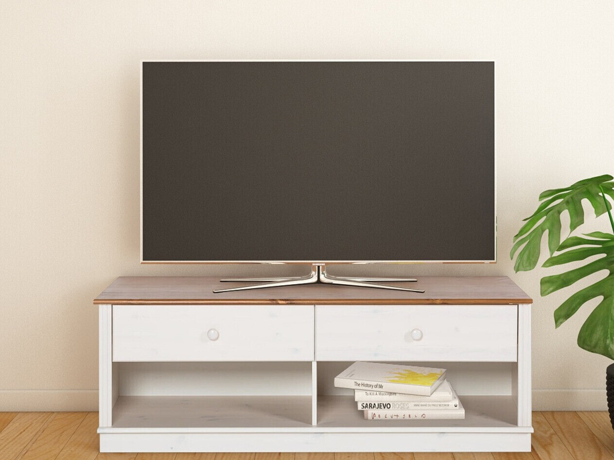 TV komoda Saltoro 101 (Belo + Medeni hrast)