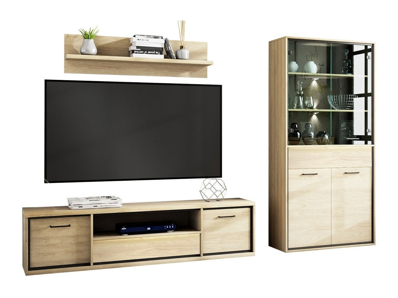 Set za dnevnu sobu Etrmoni 119 (Svetlo drvo + Hrast)