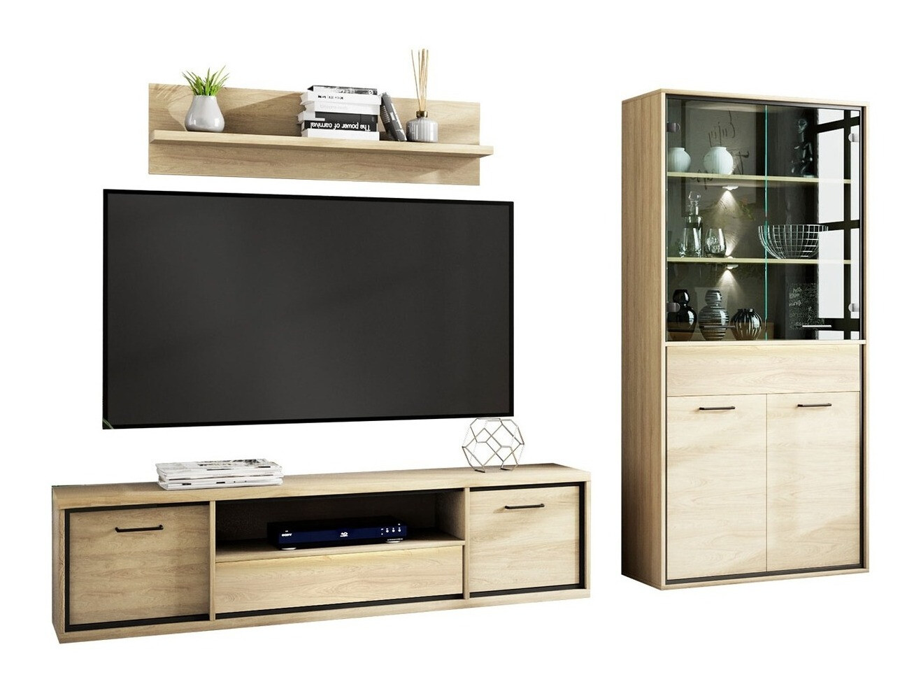 Set za dnevnu sobu Etrmoni 119 (Svetlo drvo + Hrast)