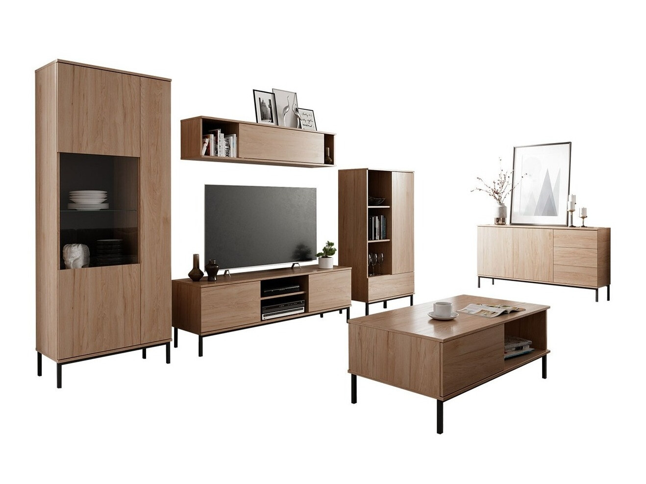 Set za dnevnu sobu Lomsore 107 (Svetlo drvo)