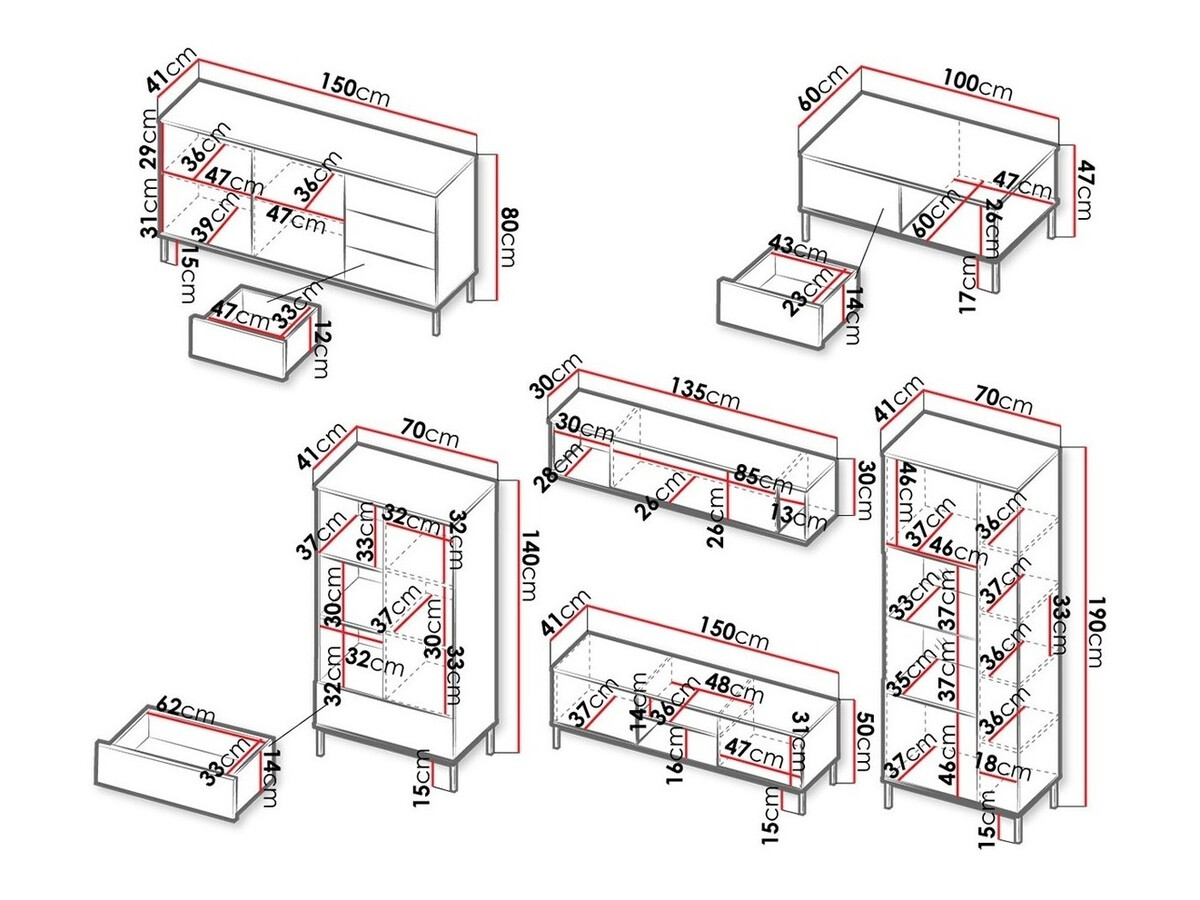 Set za dnevnu sobu Lomsore 107 (Svetlo drvo)