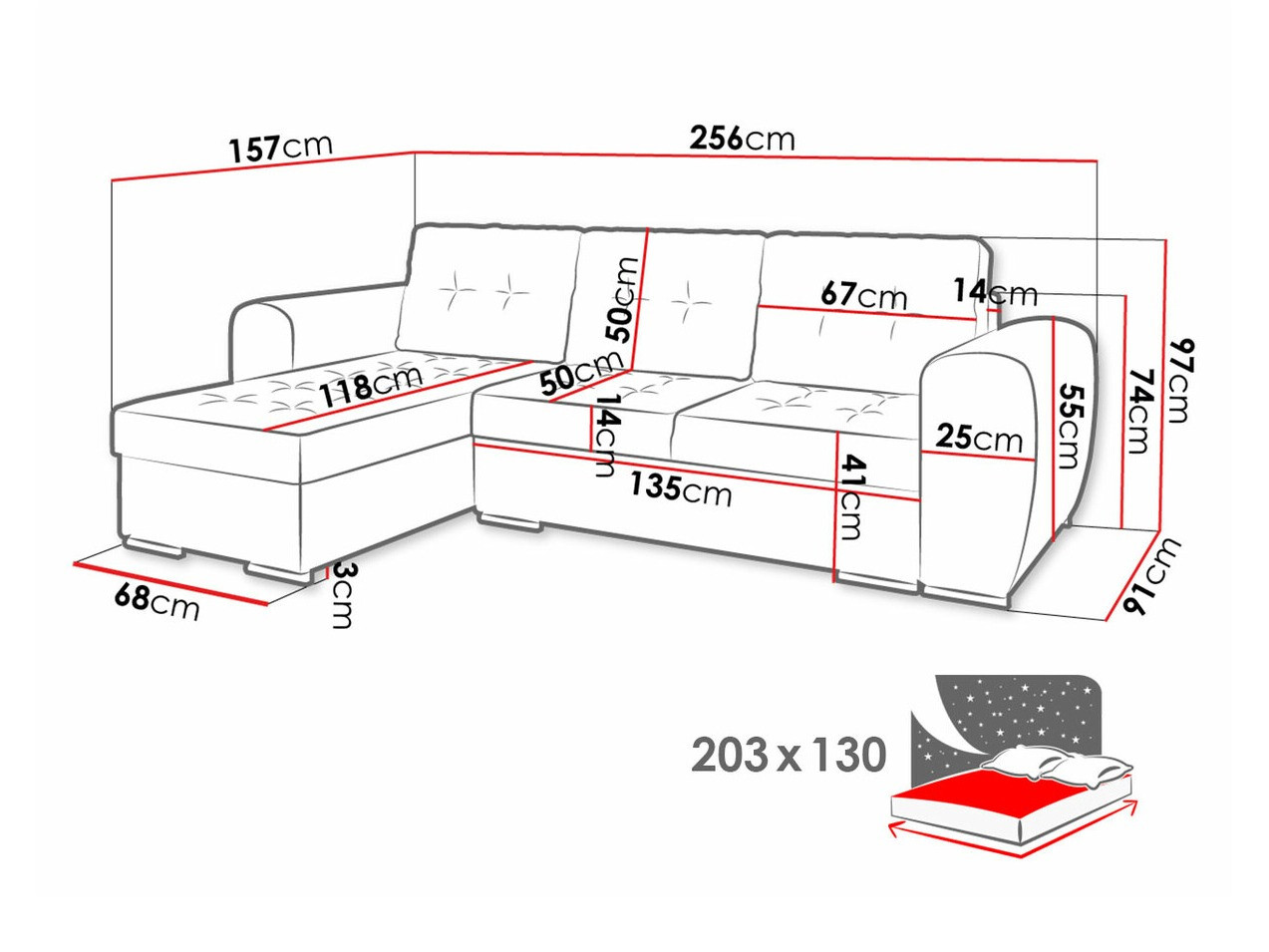 Ugaona sofa Muncie 109 (Manila 07)