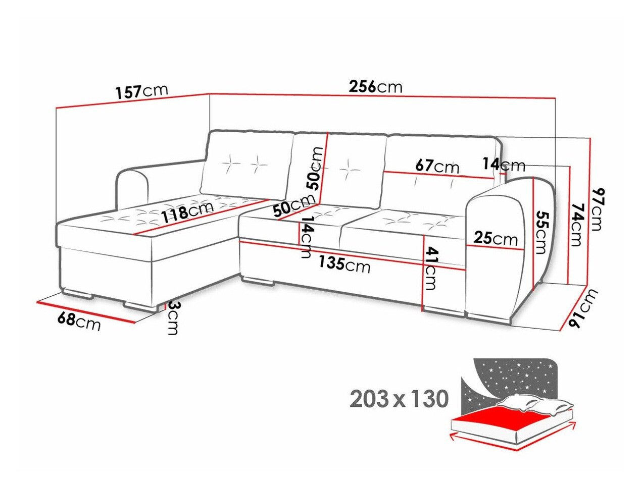 Ugaona sofa Muncie 109 (Manila 18)