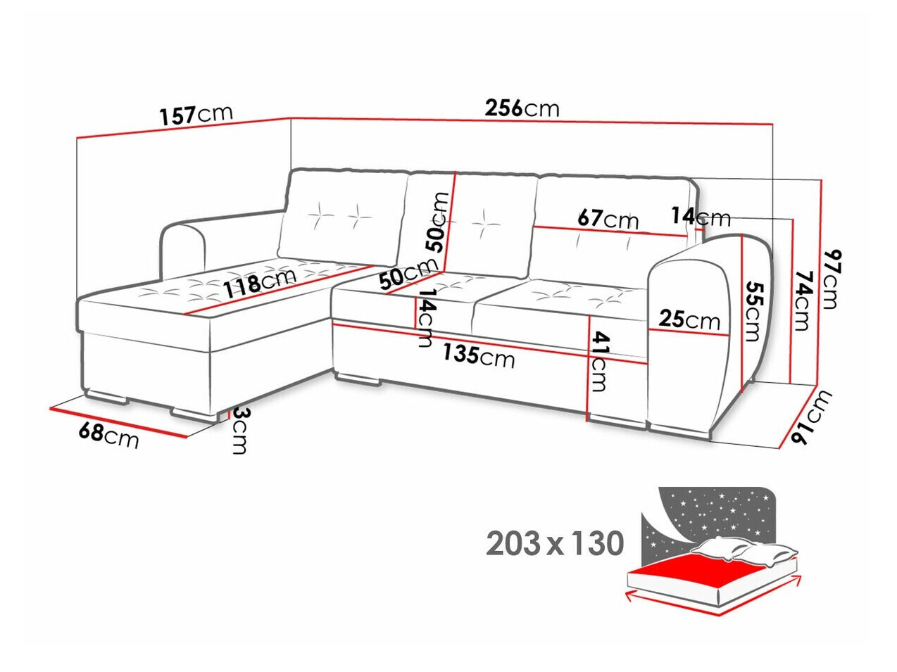 Ugaona sofa Muncie 109 (Manila 35)