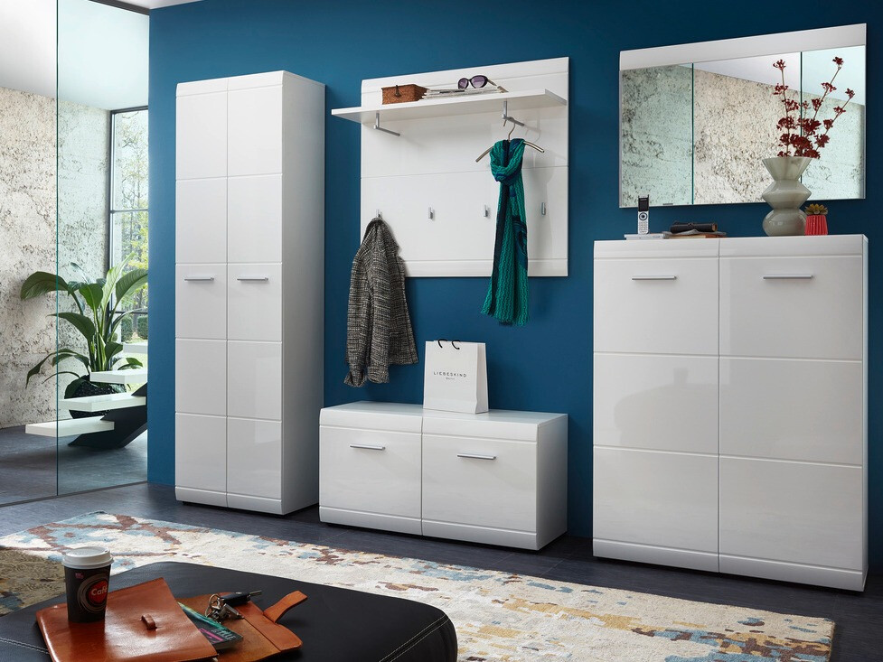 Ormar Livromu 107 (Sjajno belo + Belo)