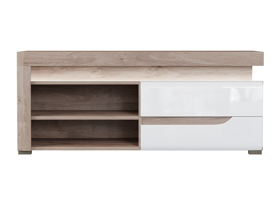 TV komoda Revelmi 100 (Hrast + Sjajno belo)