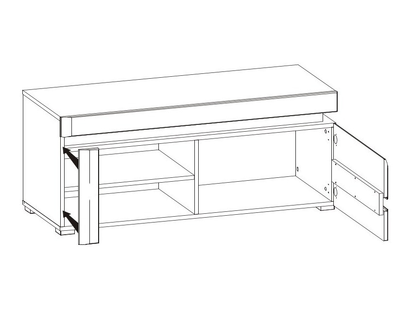 TV komoda Revelmi 100 (Hrast + Sjajno belo)