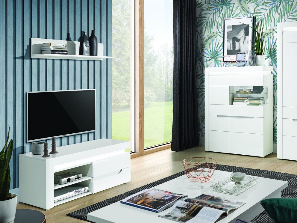 TV komoda Revelmi 100 (Sjajno belo + Belo)